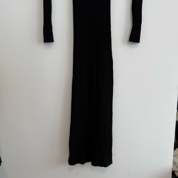 CAES Black Ribbed Knit Midi Dress XS - Picture 2 of 6